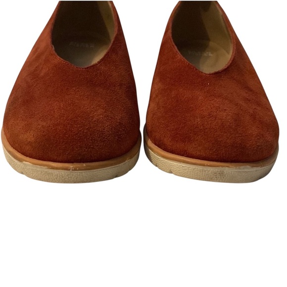 Eileen Fisher Humor Wedge Suede Burnt Orange Slide On - 8 - Picture 4 of 5